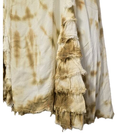 Intimately Free People Sz XS Ruffle Tie Dye Flowy Tank Top Yellow - Picture 2 of 6